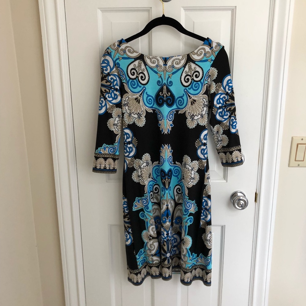 Joyous & Free beaded boatneck scoop back dress